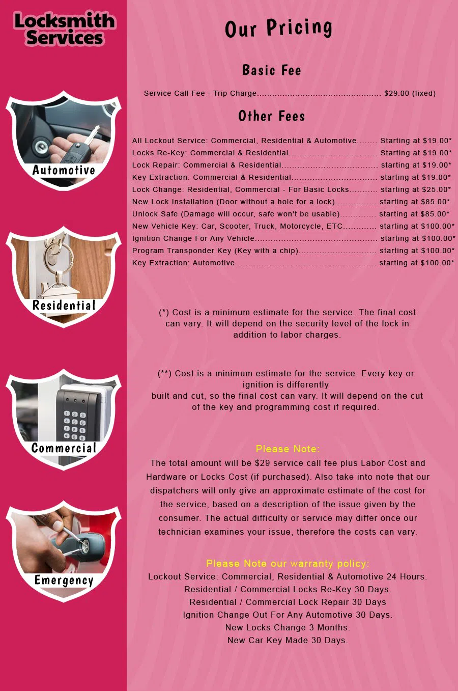 Spring Lake Heights NJ Locksmith Spring Lake Heights, NJ 732-446-9681 - price-list-c-18